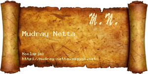 Mudray Netta névjegykártya